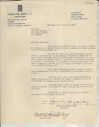 [Carta] 1948 jul. 21, Santiago, Chile [a] Gabriela Mistral, Consulado de Chile, Los Angeles, [EE.UU.]