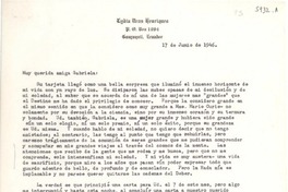 [Carta] 1946 jun. 17, Guayaquil, [Ecuador] [a] Gabriela [Mistral]