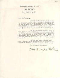 [Carta] 1947 abr. 2, New York [a] Gabriela Mistral