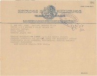 [Telegrama] 1949 sept. 7, México D. F. [a] Gabriela Mistral, Jalapa
