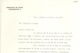 [Carta] 1946 oct. 4, Washington, [EE.UU.] [a] Gabriela Mistral