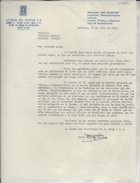 [Carta] 1951 jun. 15, Santiago, [Chile] [a] Gabriela Mistral, Rapallo, Italia