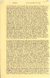 [Carta] 1948 sept. 16, [Perú] [a] Gabriela Mistral