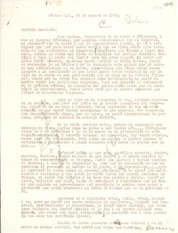[Carta] 1949 ago. 28, México D. F. [a] Gabriela Mistral