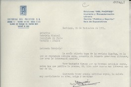 [Carta] 1951 nov. 20, Santiago, [Chile] [a] Gabriela Mistral, Consulado de Chile, Nápoles, Italia