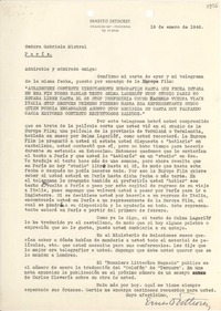[Carta] 1946 ene. 19, Estocolmo [a] Gabriela Mistral, París