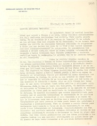 [Carta] 1952 ago. 18, Génova, [Italia] [a] Gabriela [Mistral]