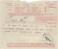 [Telegrama] 1952 sept. 5, [Génova], [Italia] [a] Gabriela Mistral, [Nápoles], [Italia]