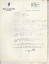 [Carta] 1955 mar. 1, Santiago, [Chile] [a] Doris Dana, Roslyn Harbor, Long Island, New York, EE.UU.