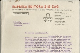 [Carta] 1938 jun. 28, Santiago, [Chile] [a] Gabriela Mistral