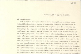 [Carta] 1952 ago. 30, Barcelona, [España] [a] [Gabriela Mistral]