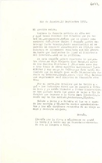[Carta] 1952 sept. 19, Rio de Janeiro, [Brasil] [a] [Gabriela Mistral]