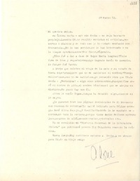 [Carta] 1954 mar. 20, [Santiago] [a] Gabriela Mistral