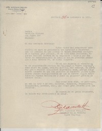 [Carta] 1951 nov. 28, Santiago, [Chile] [a] Gabriela Mistral, Nápoles, [Italia]