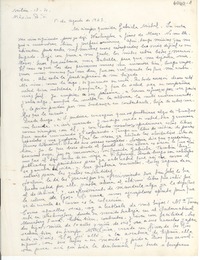 [Carta] 1947 ago. 1, México D.F. [a] Gabriela Mistral