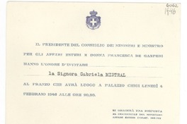 [Tarjeta] 1955 mar. 8, México D.F. [a] Gabriela Mistral