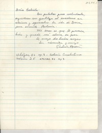 [Carta] [1949?], México D. F., [México] [a] Gabriela [Mistral]
