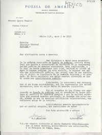 [Carta] 1952 mayo 2, México D. F., [México] [a] Gabriela Mistral, Nápoles, [Italia]