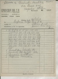 [Factura] 1952 jul. 24, México, D. F., [México] [a] Gabriela Mistral, Nápoles, Italia