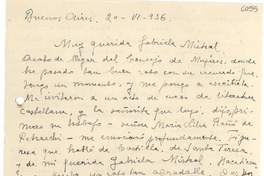 [Carta] 1936 jun. 20, Buenos Aires [a] Gabriela Mistral