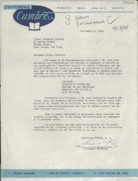 [Carta] 1955 nov. 3, México, D. F., México [a] Gabriela Mistral, Roslyn Harbor, Long Island, New York, [EE.UU.]