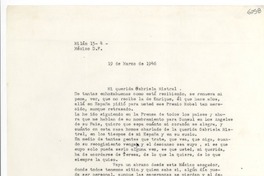 [Carta] 1946 mar. 19, México D. F. [a] Gabriela Mistral