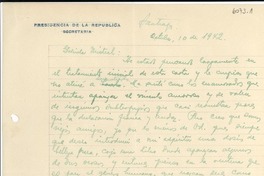 [Carta] 1942 oct. 10, Santiago, [Chile] [a] Gabriela Mistral