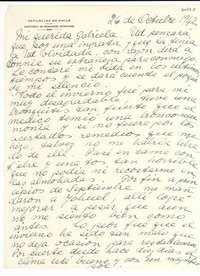 [Carta] 1942 oct. 26, Santiago, [Chile] [a] Gabriela [Mistral]