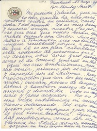 [Carta] 1944 mar. 25, Montreal, [Canadá] [a] Gabriela [Mistral]