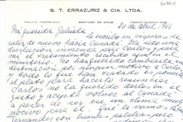 [Carta] 1944 abr. 20, Santiago de Chile [a] Gabriela [Mistral], [Brasil]