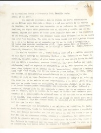 [Carta] 1947 abr. 17, Santiago [a] Gabriela Mistral
