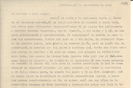 [Carta] 1948 sept. 16, Santiago [a] Gabriela Mistral