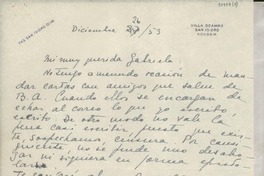 [Carta] 1953 dic. 26, San Isidro, [Argentina] [a] Gabriela [Mistral]