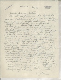 [Carta] 1953 dic. 30, [San Isidro], [Argentina] [a] Gabriela [Mistral], Victoria [Kent]