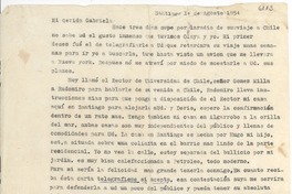 [Carta] 1954 feb. 2, Santiago, [Chile] [a] Gabriela [Mistral]