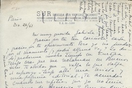 [Carta] 1951 dic. 26, Paris, [Francia] [a] Gabriela Mistral
