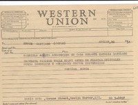 [Telegrama] 1954 ago. 24, Spruce Street, Roslyn Harbor, L.I., [EE.UU.] [a] [Carmela Echeñique de Errázuriz], Santiago, Chile