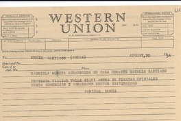 [Telegrama] 1954 ago. 24, Spruce Street, Roslyn Harbor, L.I., [EE.UU.] [a] [Carmela Echeñique de Errázuriz], Santiago, Chile