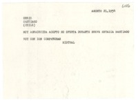 [Telegrama] 1954 ago. 21 [a] [Carmela Echeñique de Errázuriz], Santiago, Chile