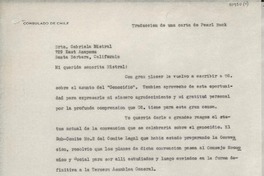 [Carta] [a] Gabriela Mistral, Santa Barbara, California