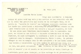 [Carta], 1976 may. 26 Viña del Mar <a> María Luisa Bombal
