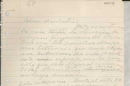 [Carta] [al] Ministro [de Relaciones Exteriores de Chile]