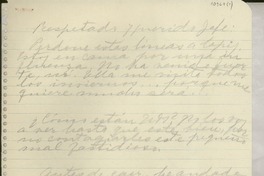 [Carta] [a su] Jefe [el Cónsul General de Chile en EE.UU.?]