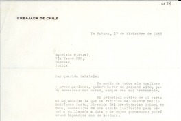 [Carta] 1952 dic. 17, La Habana, [Cuba] [a] Gabriela Mistral, Nápoles, Italia