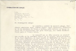 [Carta] 1952, La Habana, [Cuba] [a] Gabriela Mistral, New York, U.S.A.