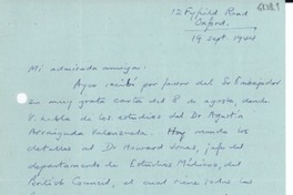 [Carta] 1944 sept. 19, Oxford, [Inglaterra] [a] Gabriela Mistral