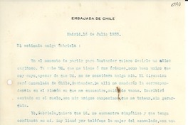 [Carta] 1933 jul. 16, Madrid [a] Gabriela Mistral