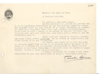 [Carta] 1934 mayo 7, Madrid, [España] [a] Gabriela Mistral