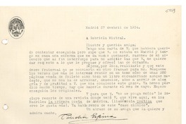 [Carta] 1934 abr. 27, Madrid [a] Gabriela Mistral