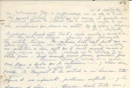 [Carta] 1943 sept. 15, Puerto Rico [a] Gabriela Mistral